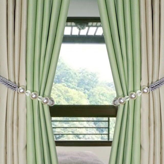 Pearl Curtain Tieback Bling Pearl Bandage Accessories Curtains Holder Buckle Tie Rope Home Decorative Curtain Tieback Decorative Drapery Holdbacks Rope Holder For Home Office 53cm
