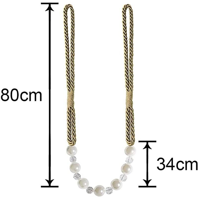Pearl Curtain Tieback Bling Pearl Bandage Accessories Curtains Holder Buckle Tie Rope Home Decorative Curtain Tieback Decorative Drapery Holdbacks Rope Holder For Home Office 53cm