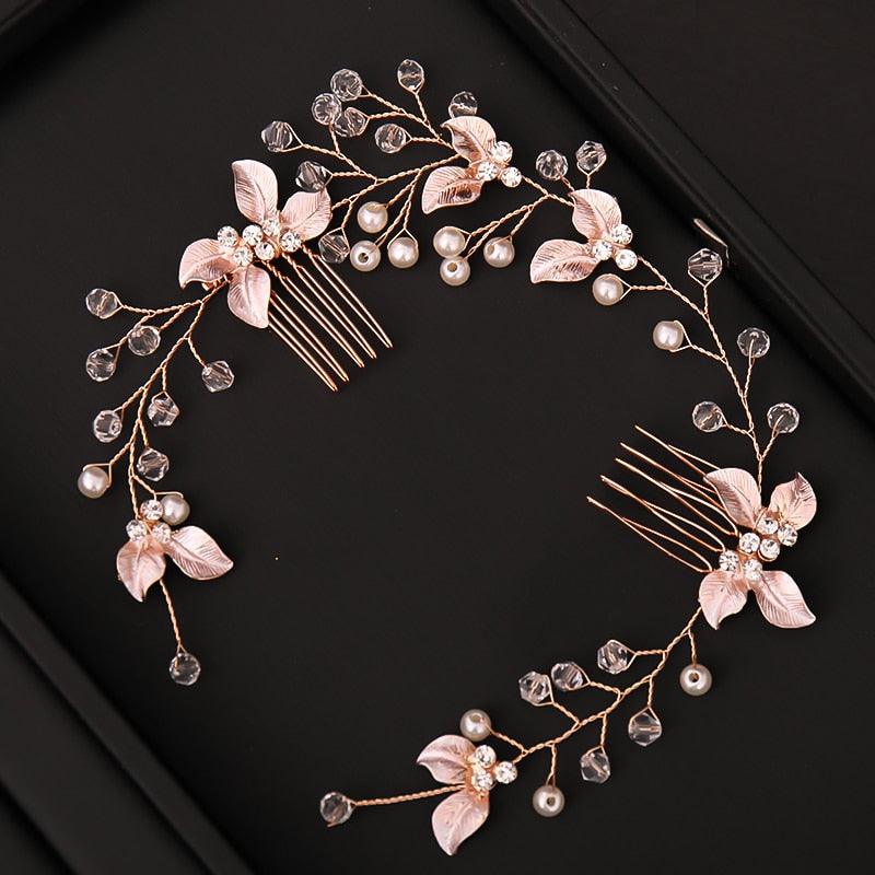 Pearl Leaf Comb Headband Hair Accessories For Women Tiara Headband Wedding Accessories Headband on the head Gorgeous Hair Accessories For Women