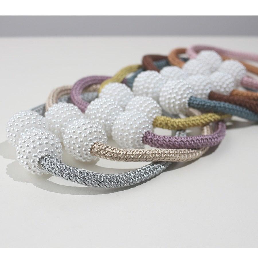 Pearl Magnetic Curtain Clip Curtain Holder Tieback Buckle Clips Hanging Ball Buckle Tie Back Curtain Accessories Home Decor  Decorative Curtain Holdbacks Crystal Tie Backs For Curtains Curtain Holders For Window Draperies