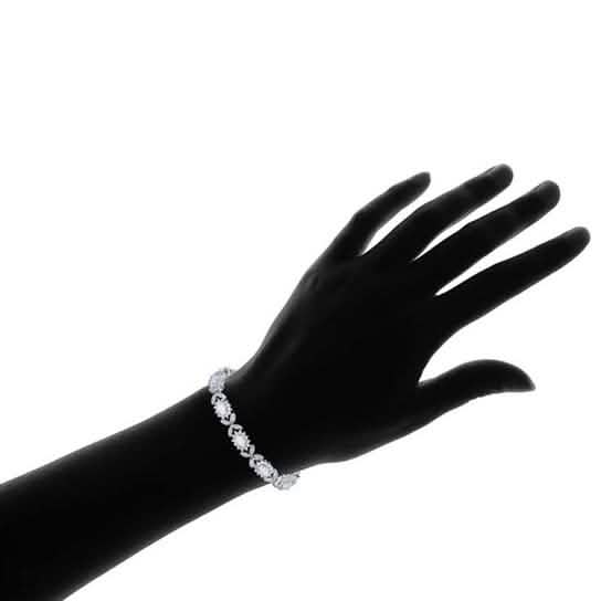 Peermont 18K White Gold Plated Fire Opal Butterfly Tennis Bracelet