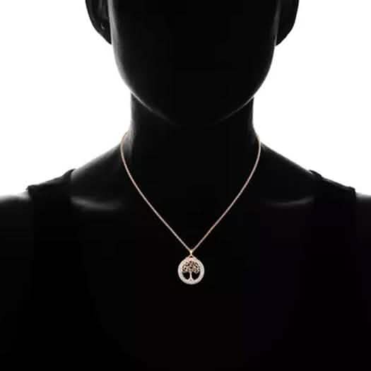 Peermont Tree of Life Necklace in White Fire Opal and Rose Gold Plating