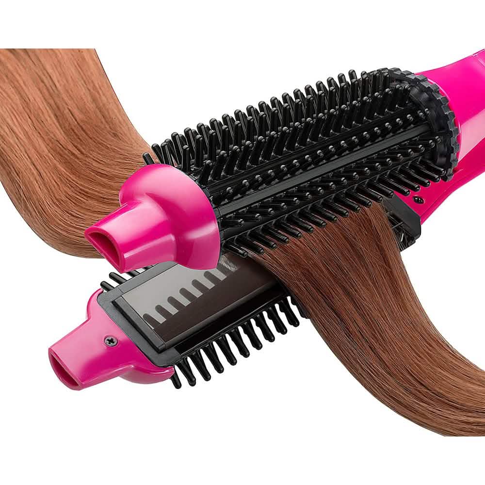 Perfecter Flat Iron Hair Straightener & Hot Round Brush 2-in-1