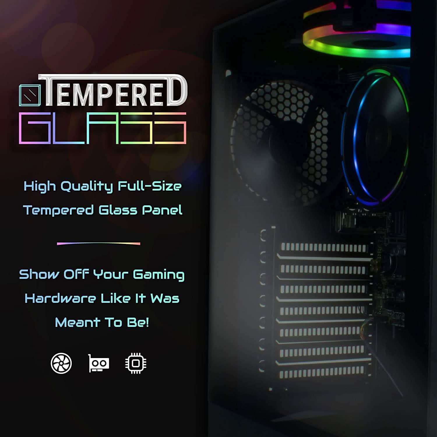 Periphio Centaur Prebuilt RGB Gaming Computer 16GB DDR4 RAM 500GB NVMe M.2 SSD + 1TB HDD (Refurbished)