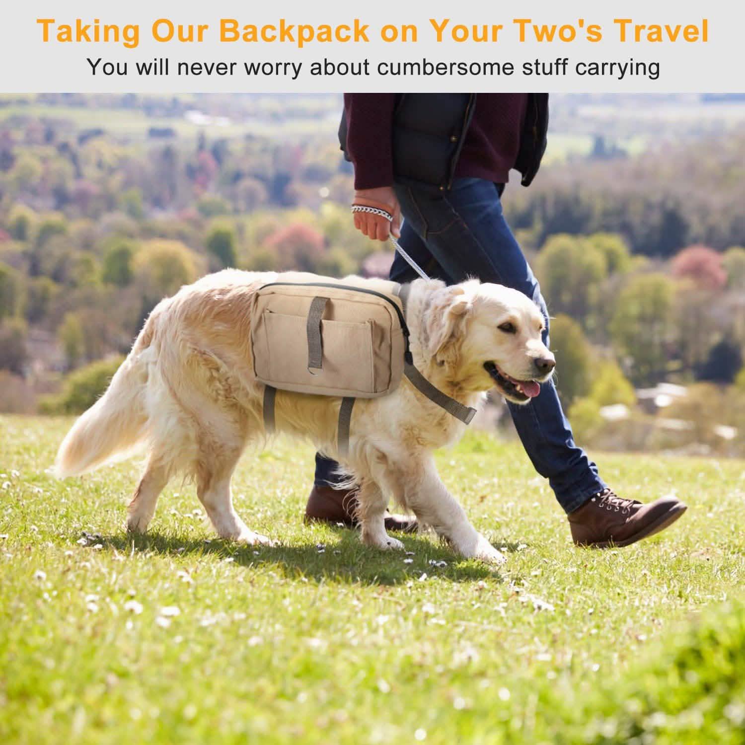 Pet Dog Backpack Hound Hiking Camping Saddle Bag