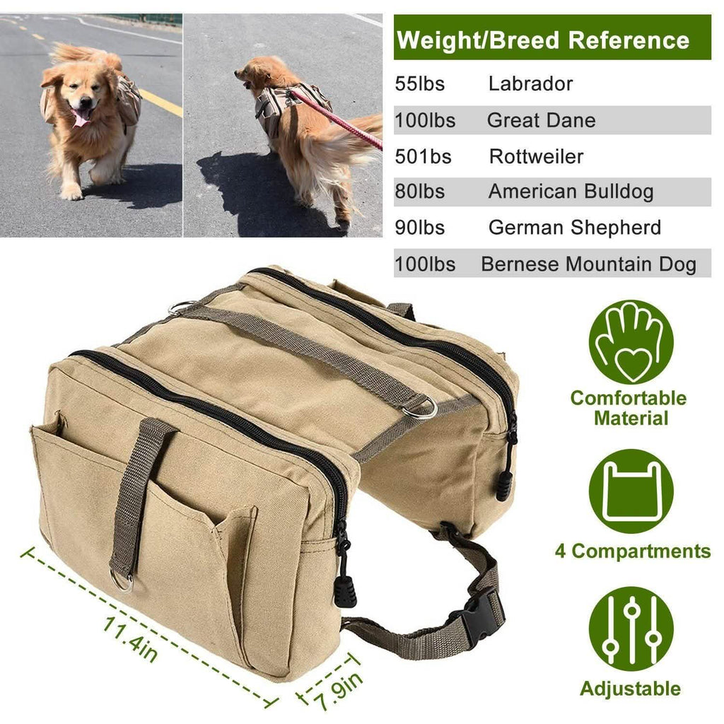 Pet Dog Backpack Hound Hiking Camping Saddle Bag