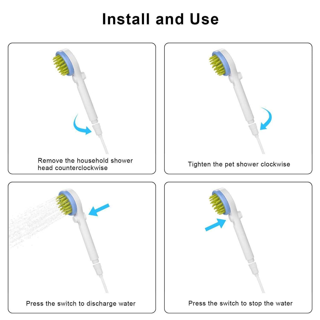 Pet Massage Shower Sprayer with Towel