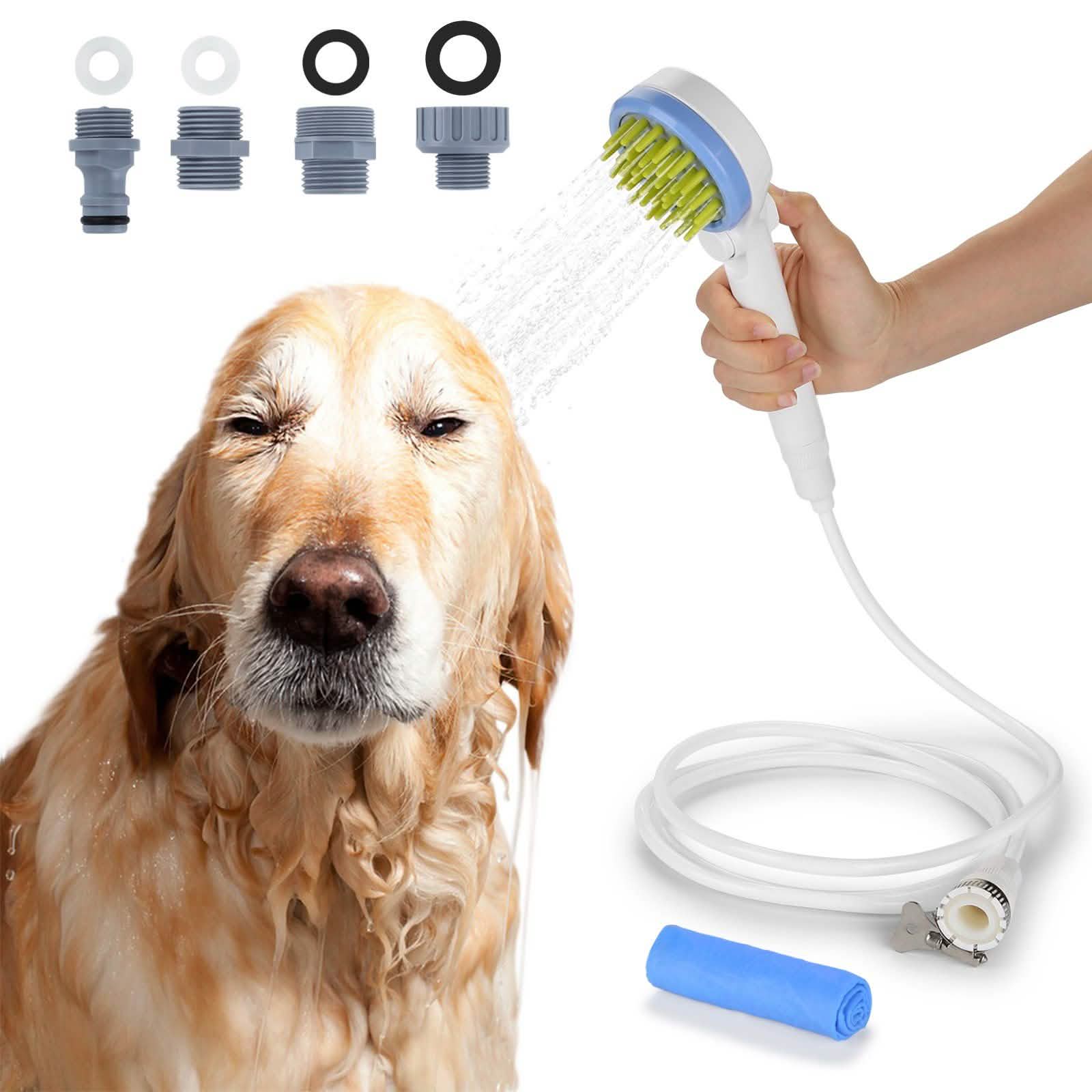 Pet Massage Shower Sprayer with Towel
