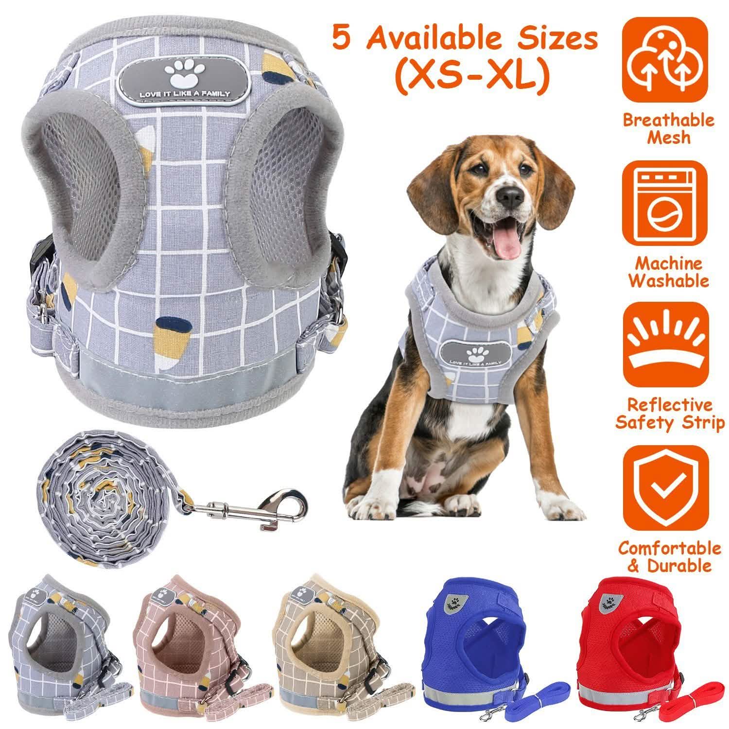 Pet Mesh Harness Dog Leash Puppy Vest