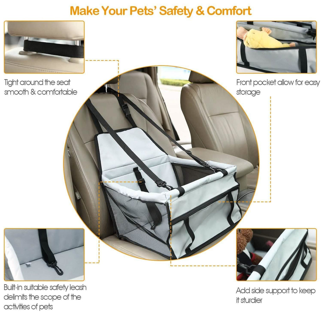 Pet Travel Carrier with Clip-On Safety Leash Zipper Storage Pocket for Pets up to 20lbs