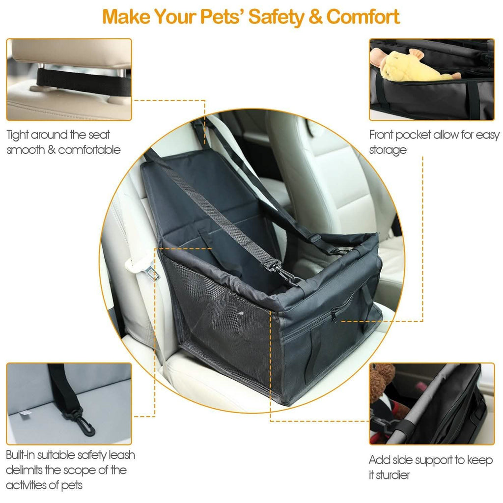 Pet Travel Carrier with Clip-On Safety Leash Zipper Storage Pocket for Pets up to 20lbs