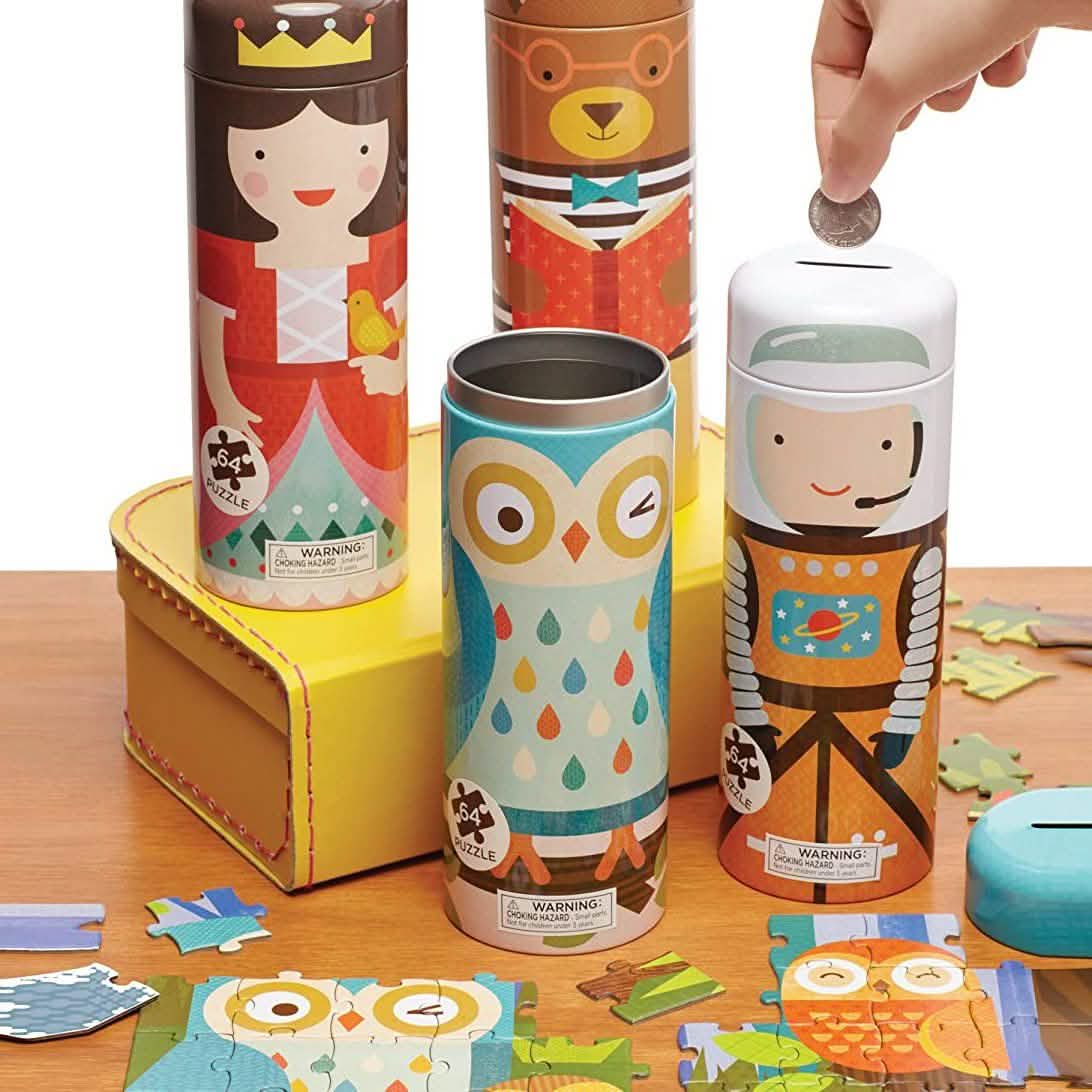 Petit Collage Tin Canister Jigsaw Floor Puzzle