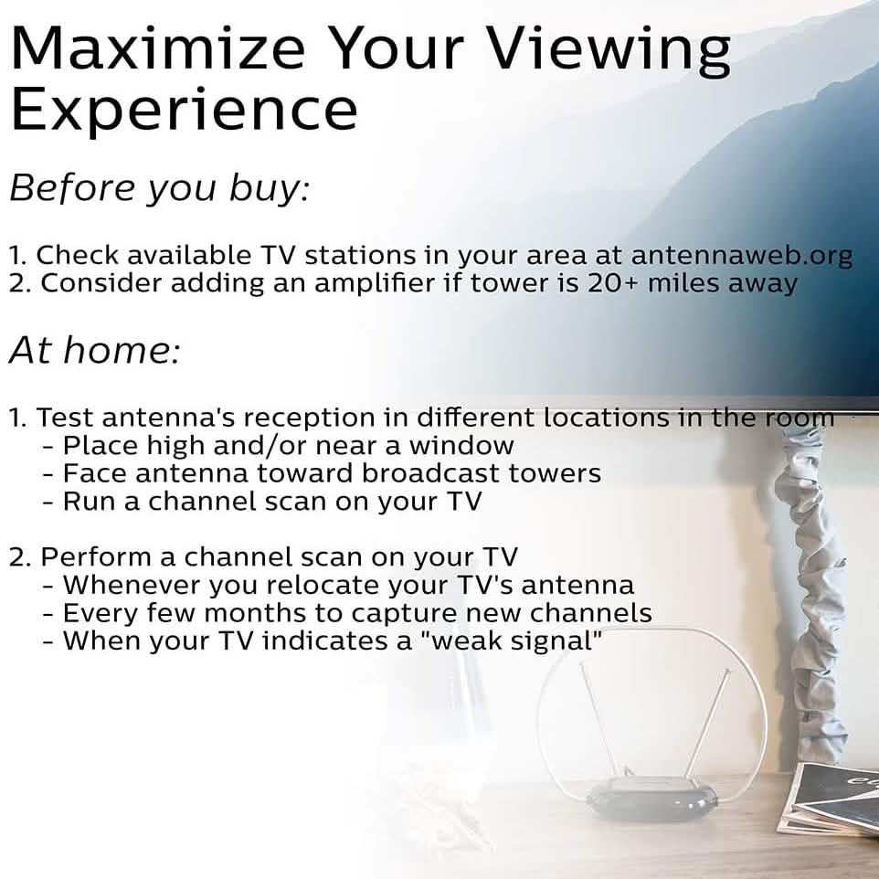 Philips Rabbit Ears Indoor TV Antenna
