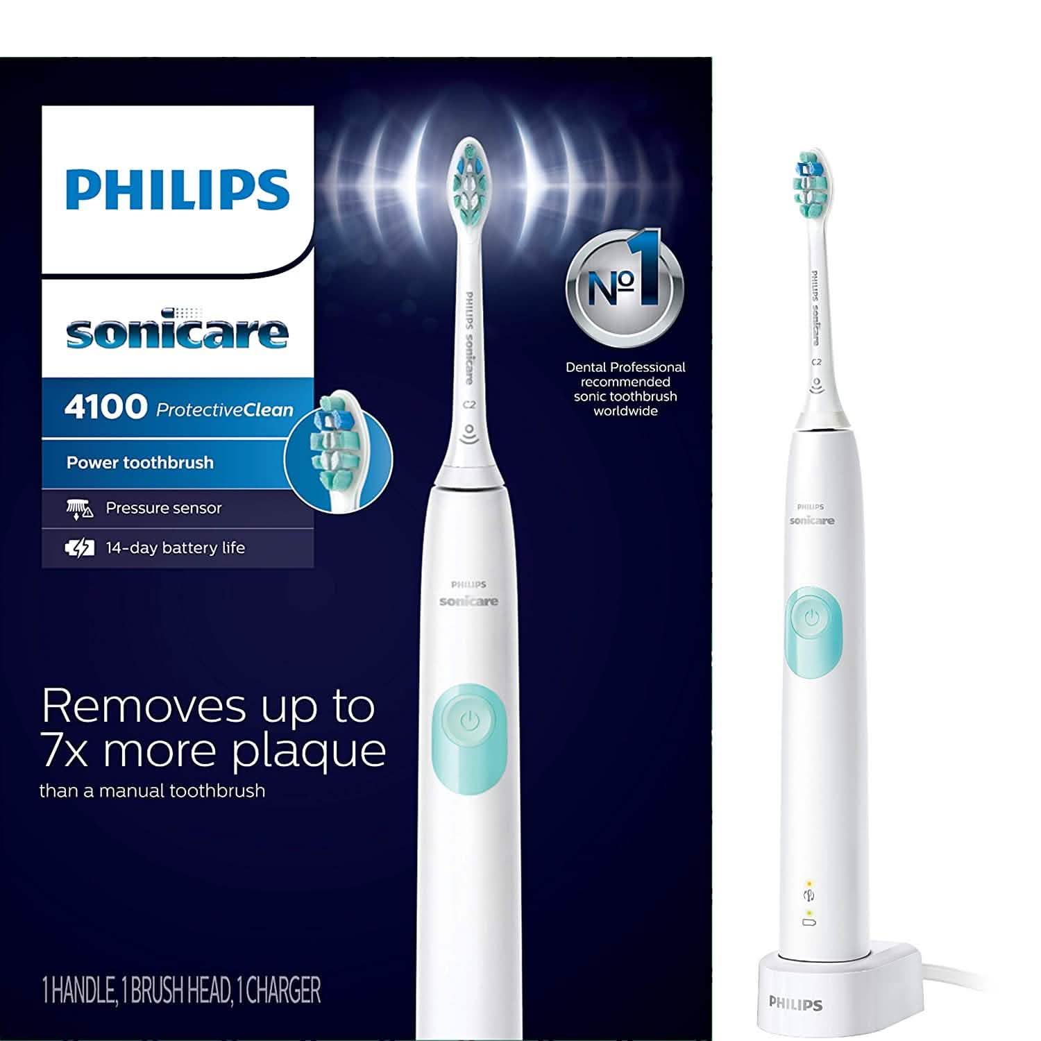 Philips Sonicare - ProtectiveClean 4100 Rechargeable Toothbrush - White
