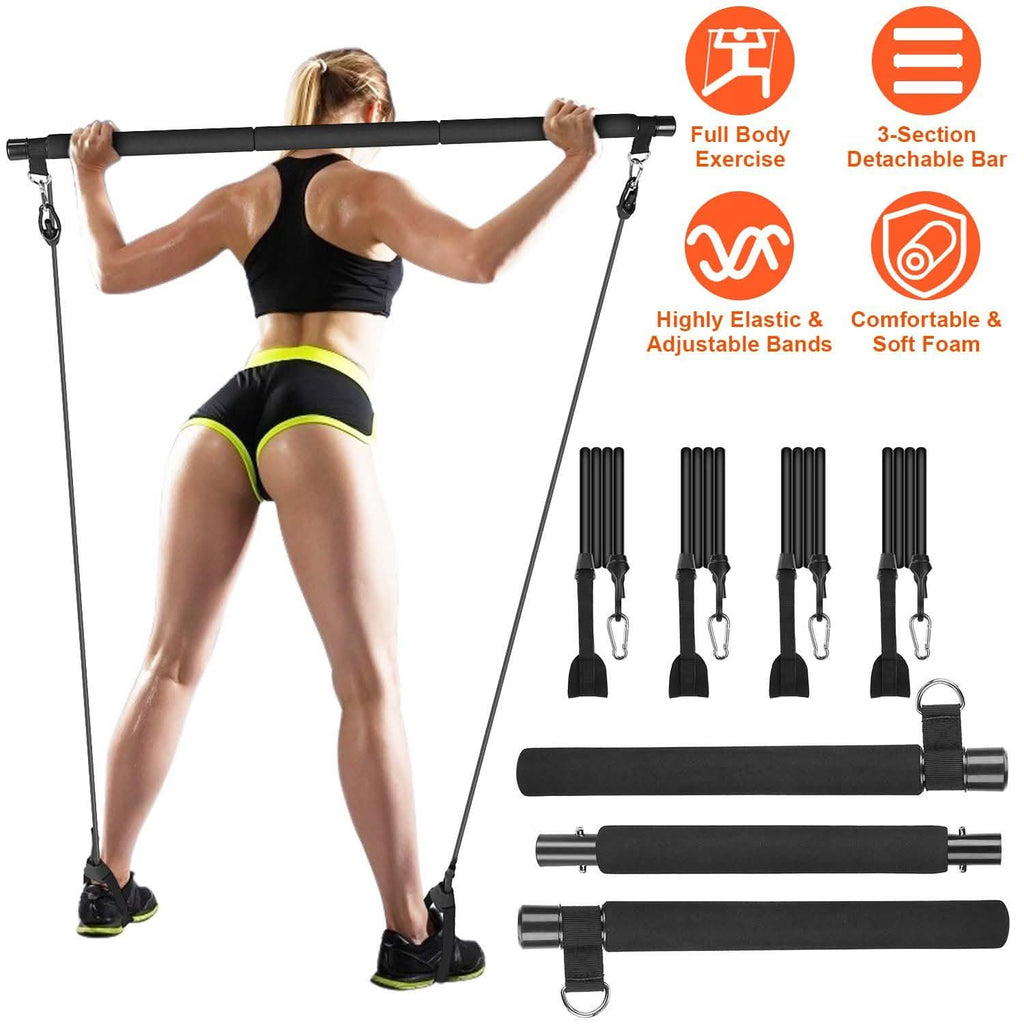 Pilates Bar Kit with 4 Resistance Bands