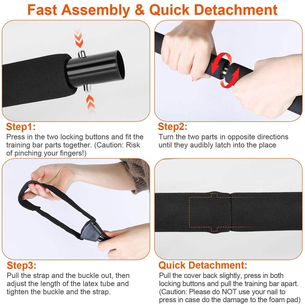 Pilates Bar Kit with 4 Resistance Bands