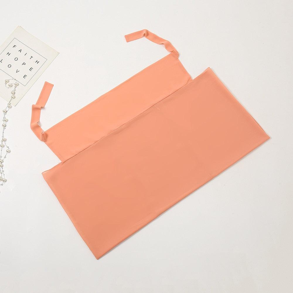 Plain Colorful Soft Lightweight Chiffon Elegant Hijab Scarf With Bandage Non-Slip Chiffon Echarpe Elegant Breathable Islam Long Hijabs Headband Fashion Turban Headwrap For Women