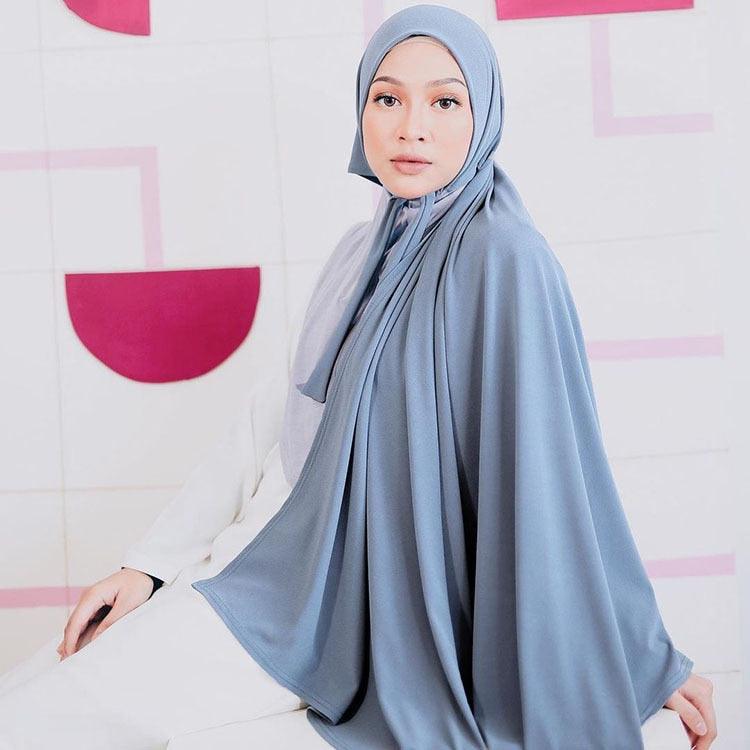 Plain Colorful Soft Lightweight Chiffon Elegant Hijab Scarf With Bandage Non-Slip Chiffon Echarpe Elegant Breathable Islam Long Hijabs Headband Fashion Turban Headwrap For Women