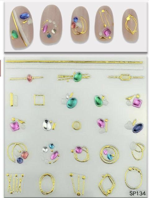 Plant Laser Abstract Lady Face Nail Decals Sliders Paper Art Decor Gel Polish Sticker Manicure Foils 3D Rhinestone Sticker Fun Nail Art Stickers Decal 3D Self-Adhesive Abstract Face Curve Graffiti Nail Design for Acrylic Nail Supplies