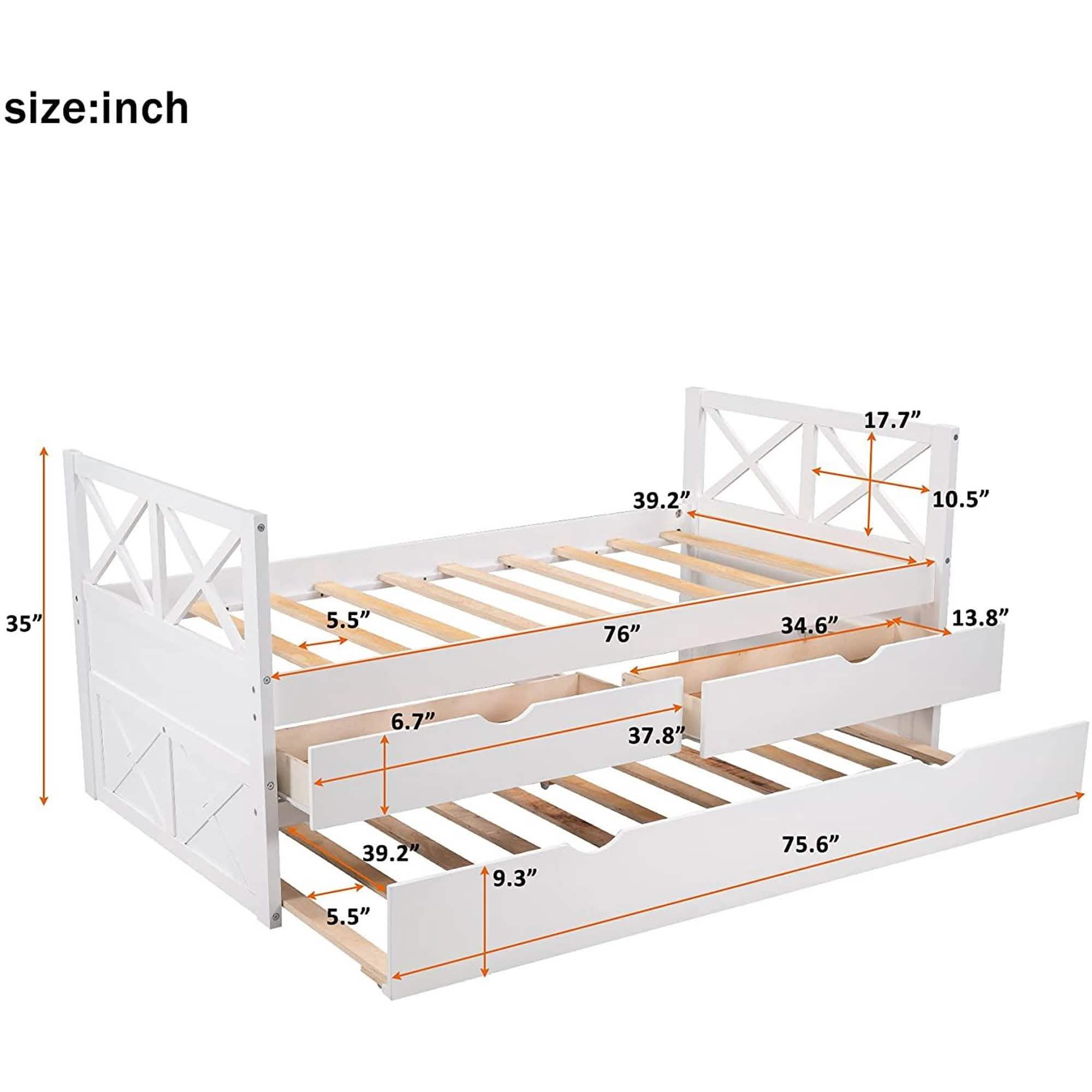 Platform Storage Bed with Trundle