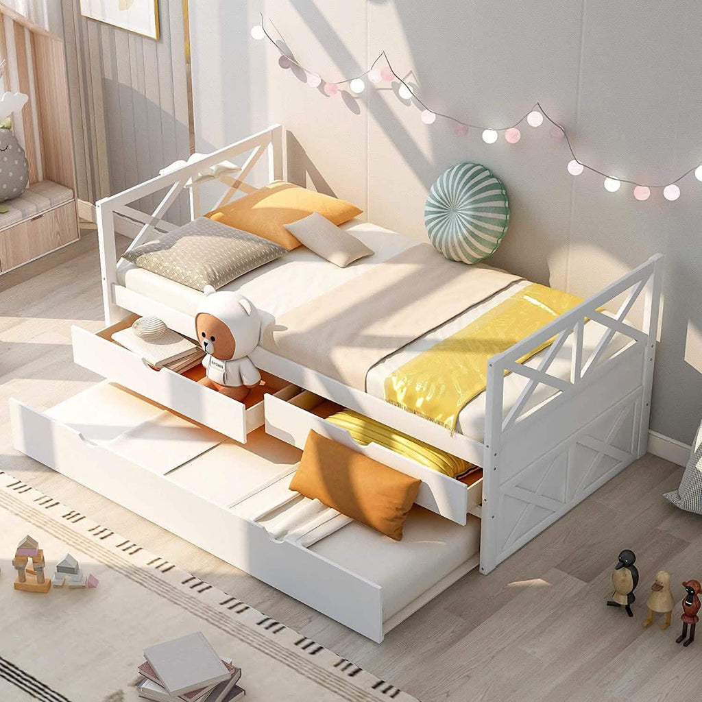 Platform Storage Bed with Trundle