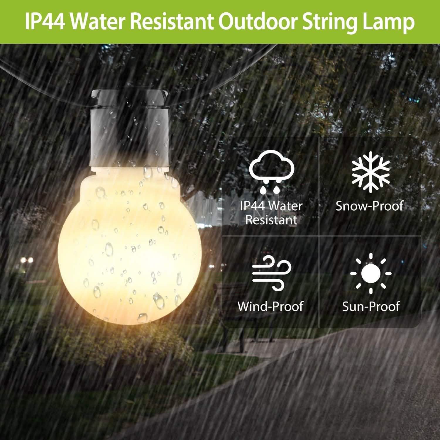 Plug-in Globe String Light Warm White Fairy Light Bulbs