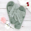 Plush Cross Band Slippers