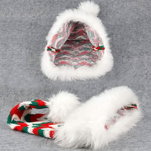Plush Knitted Christmas Hat