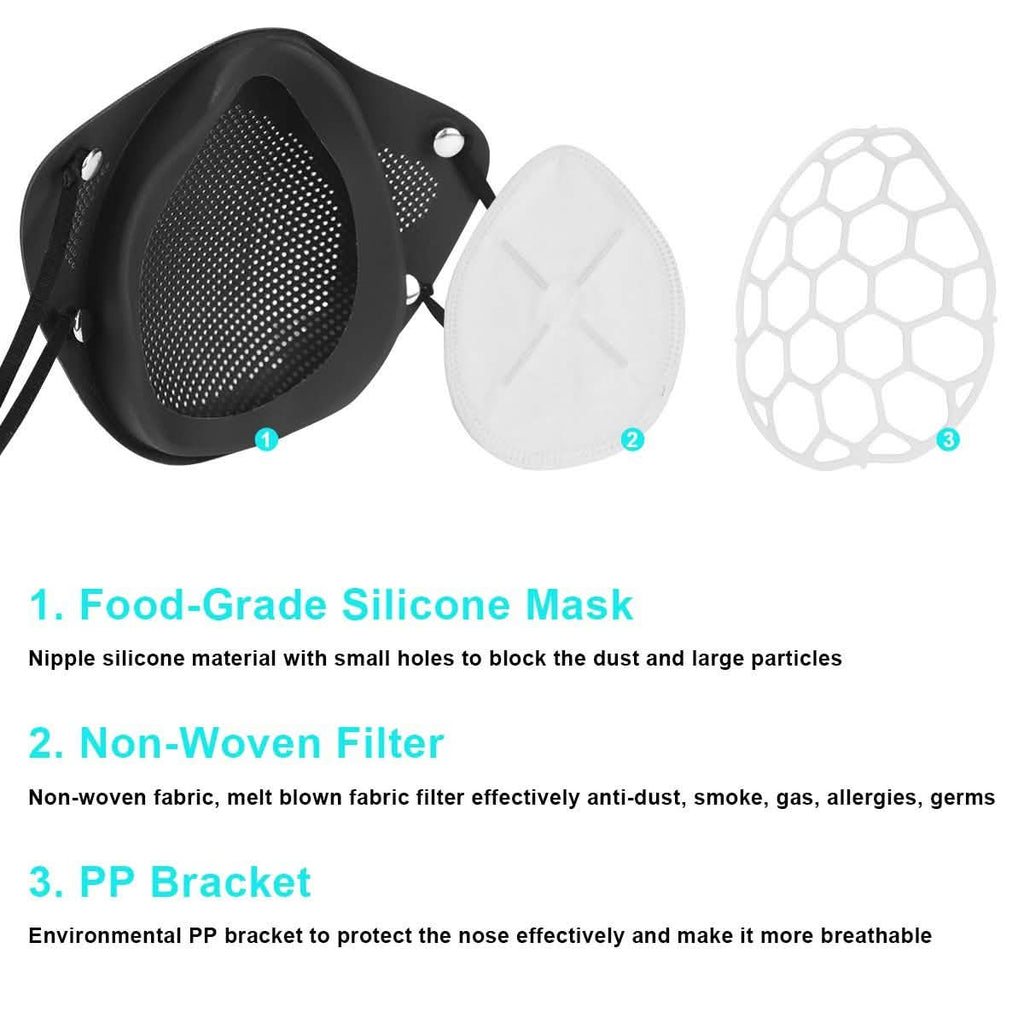 PM2.5 Mouth Nose Disconnect-type Reusable Washable Silicone Mask