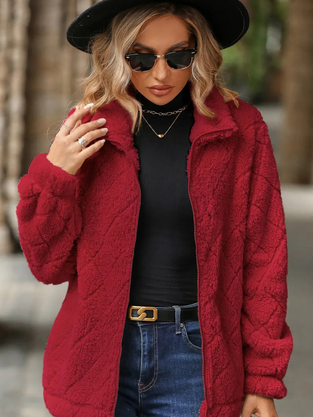 Pocketed Zip Up Jacket