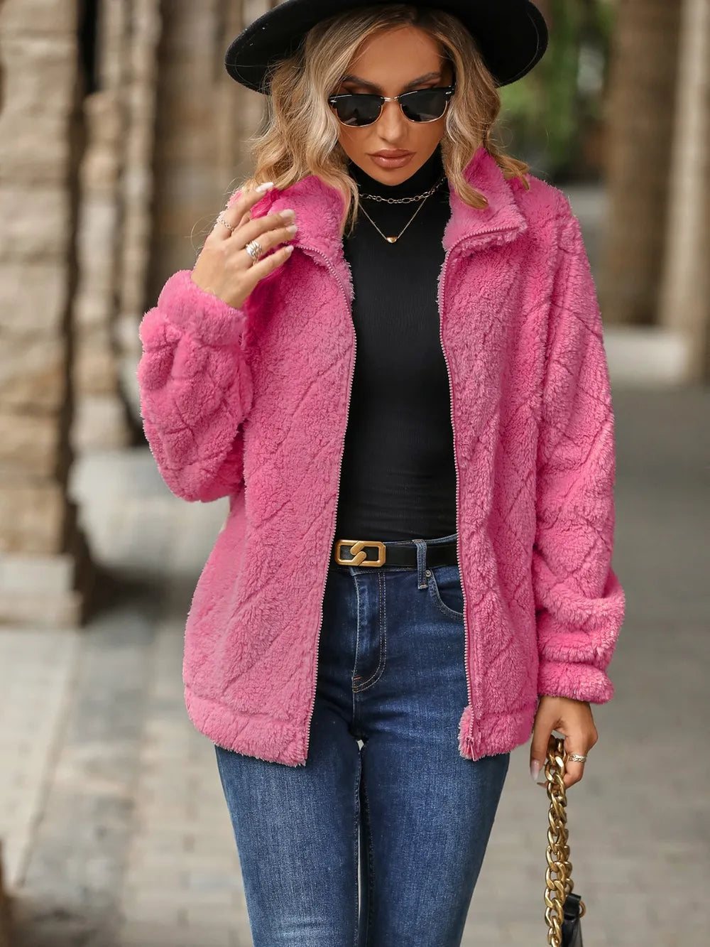Pocketed Zip Up Jacket