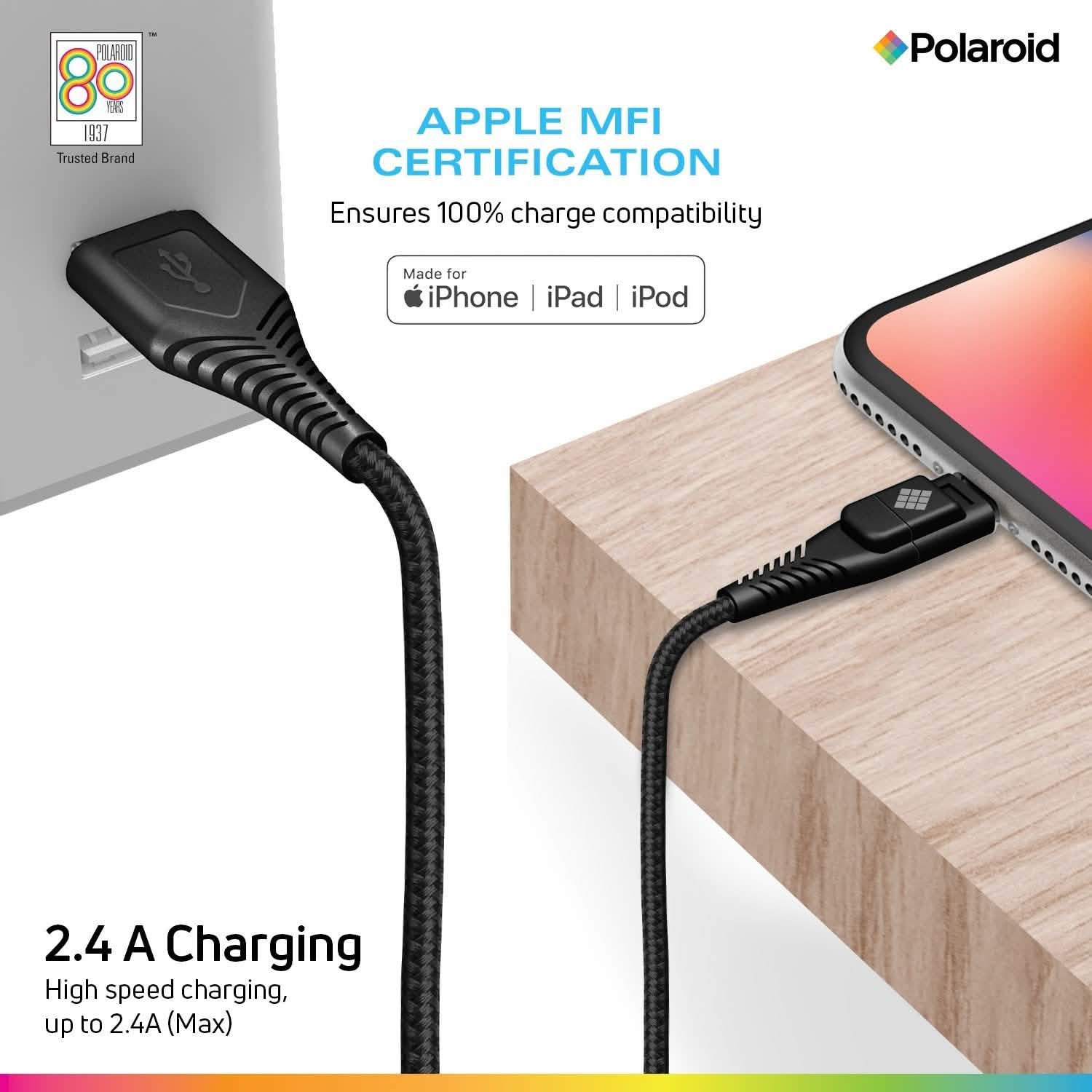 Polaroid Apple MFi Certified 5 Ft. Lightning Cable