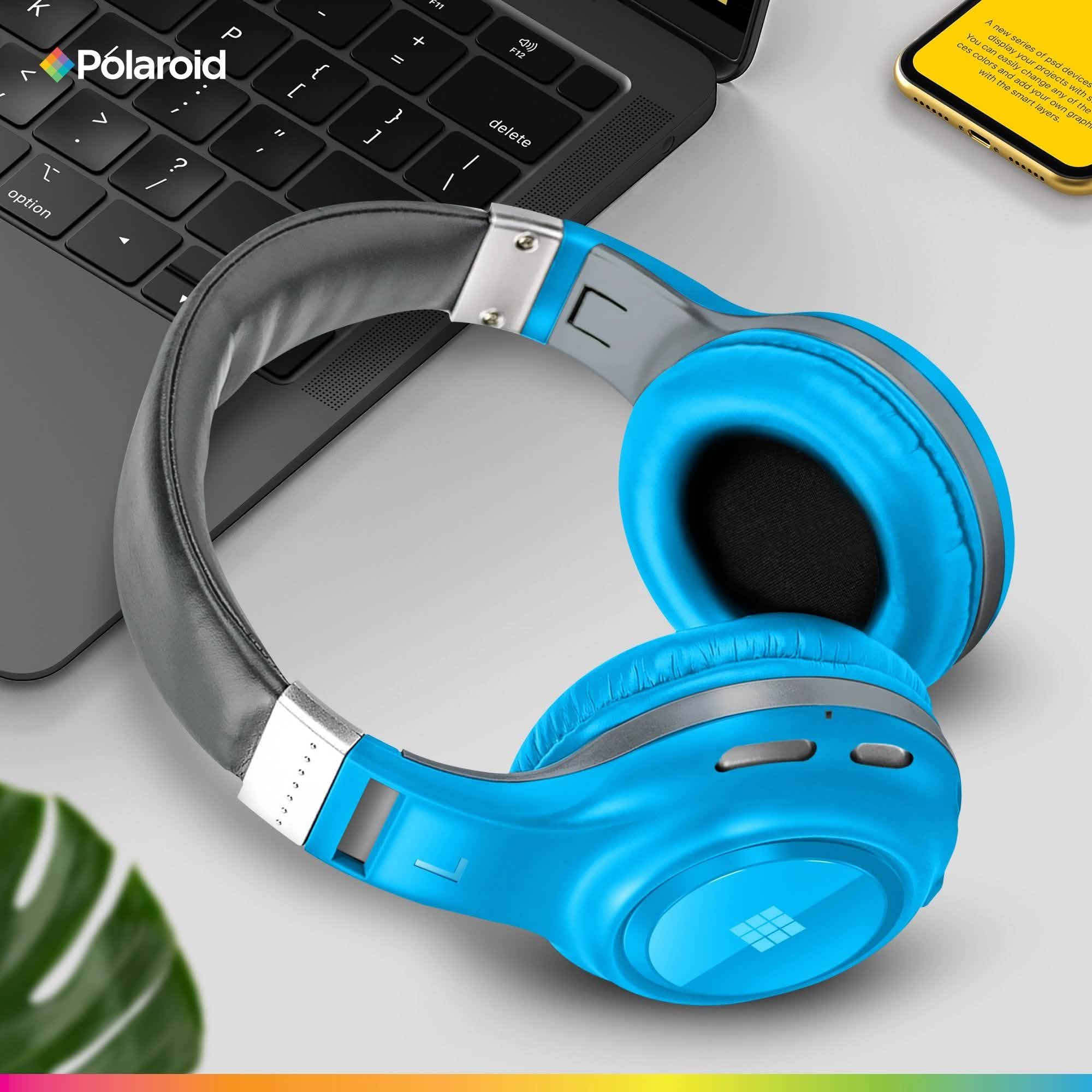 Polaroid Bluetooth Wireless Headphones - Dynamic Stereo Headset with Microphone