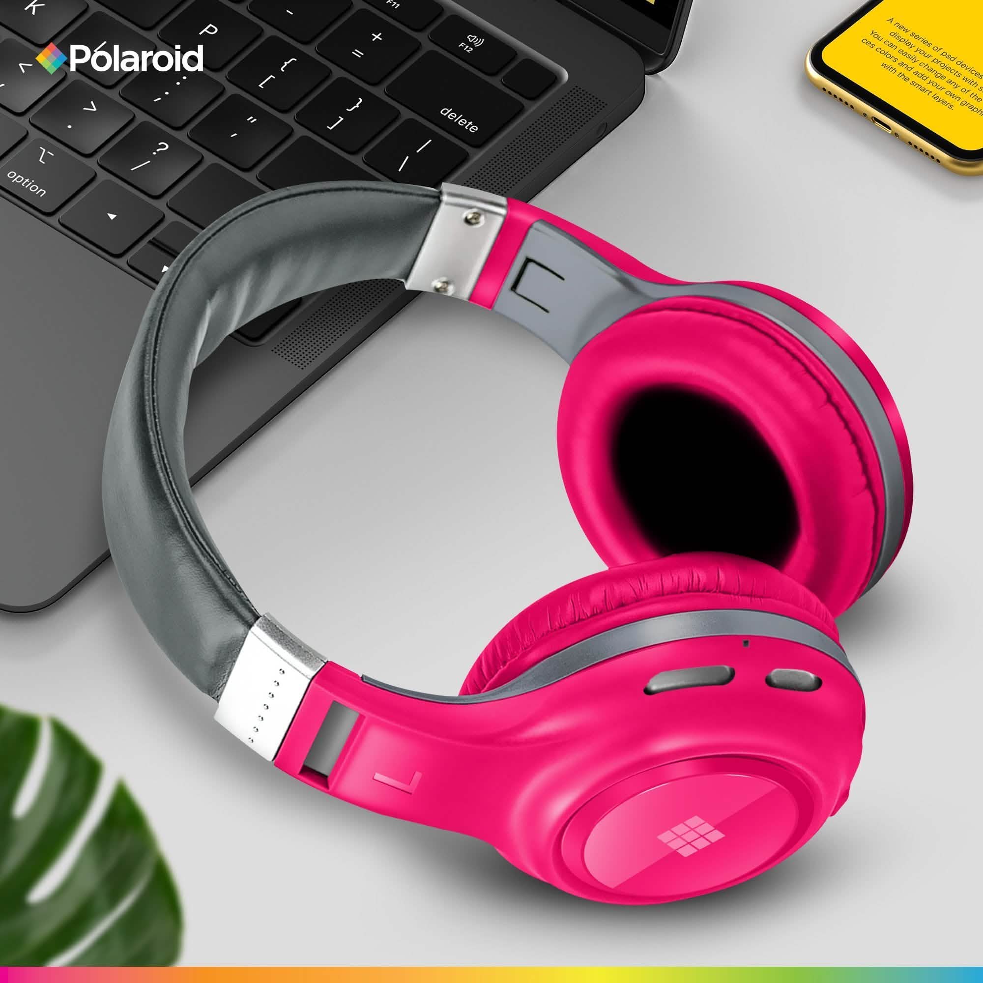 Polaroid Bluetooth Wireless Headphones - Dynamic Stereo Headset with Microphone