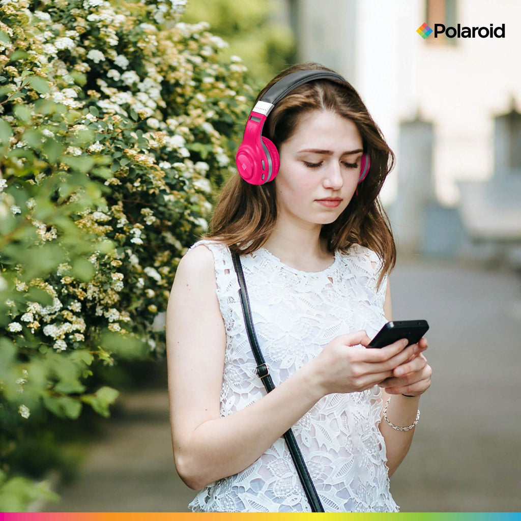 Polaroid Bluetooth Wireless Headphones - Dynamic Stereo Headset with Microphone