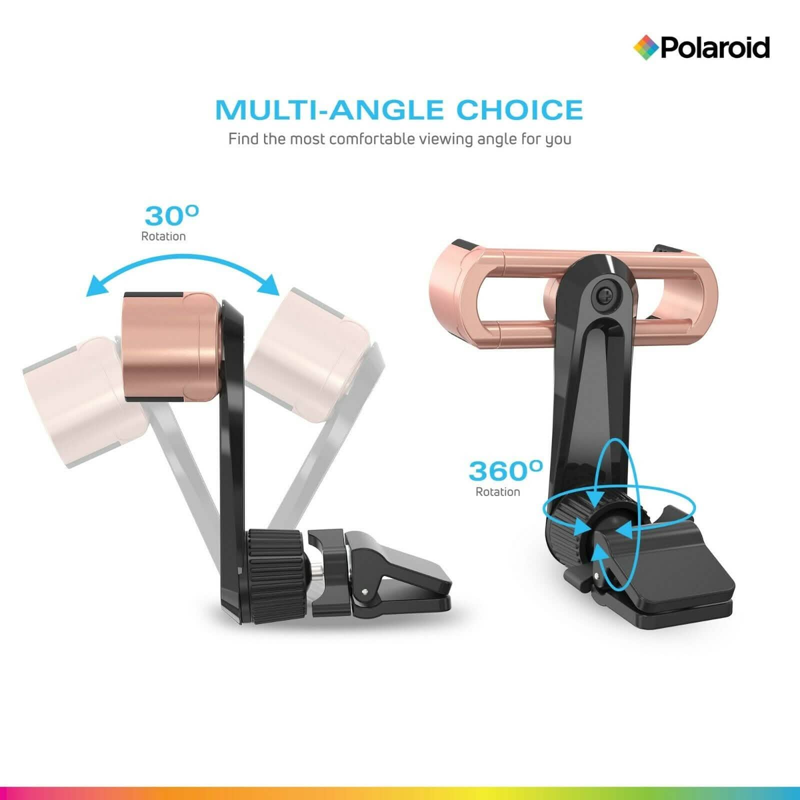 Polaroid Cell Phone Holder Car Mount - Air Vent Clip for Mobile Devices