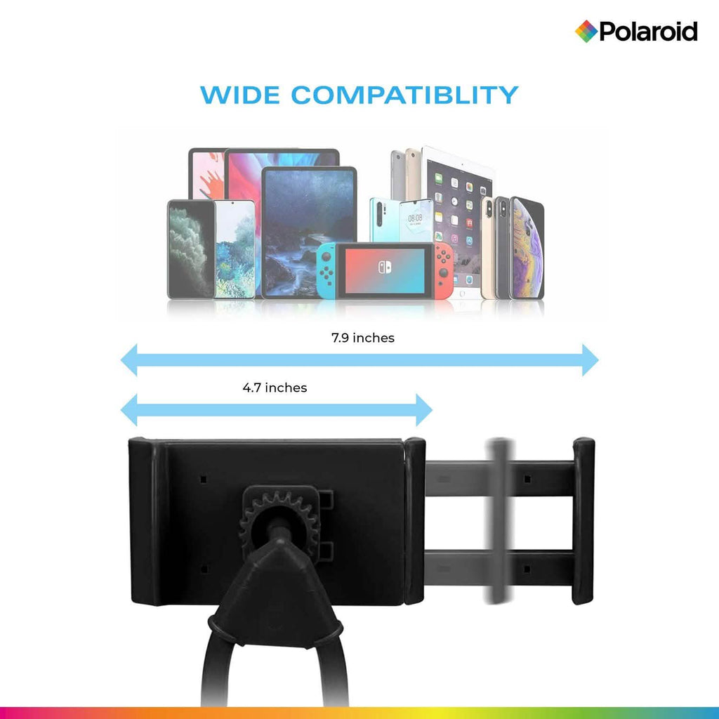 Polaroid FlexiblNeck Phone Holder, Gooseneck Hands Free Smartphone Mount - Adjustable Selfie Stick