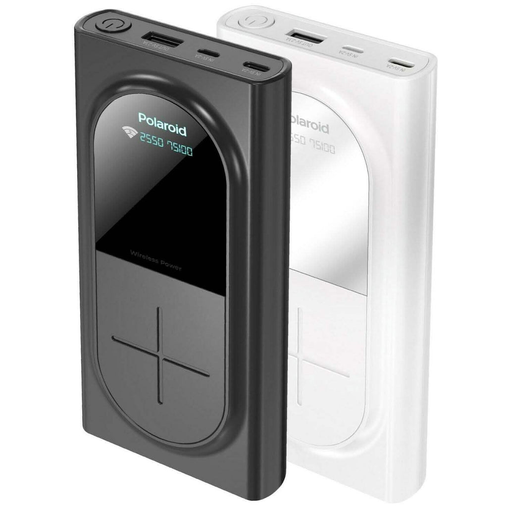 Polaroid Portable Wireless Power Bank - 10000mAh, USB Charging, Digital Display