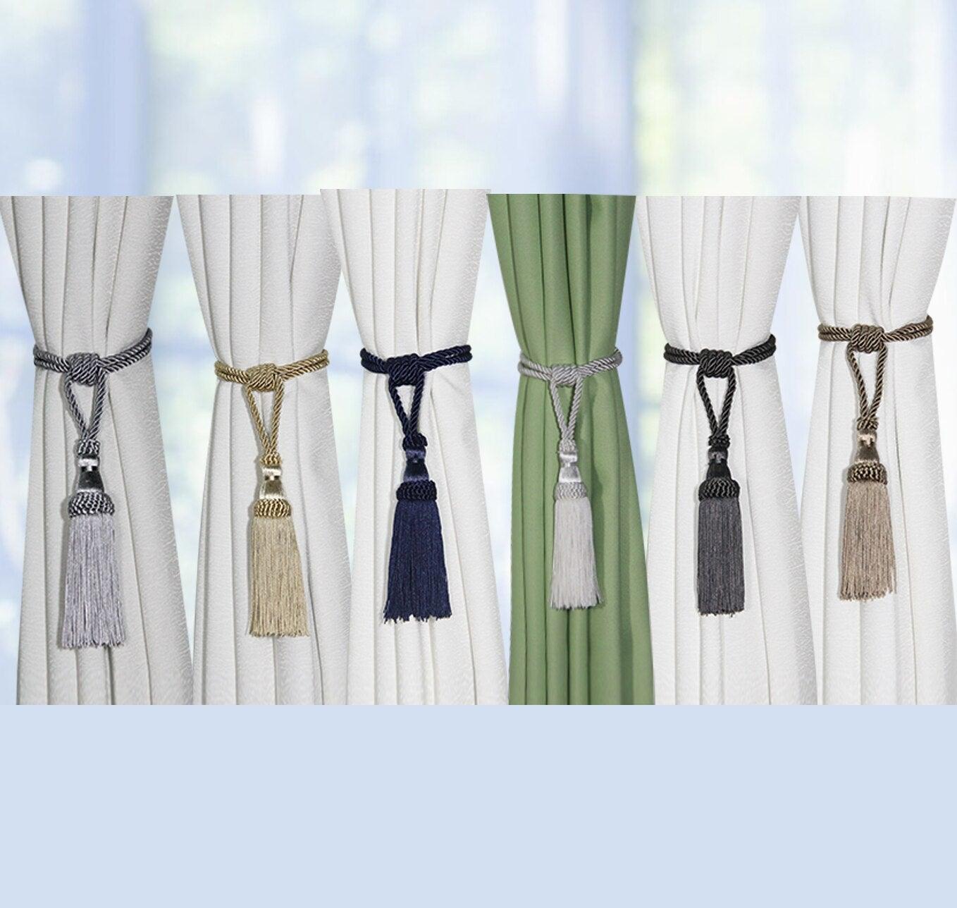 Polyester Tassel Curtain Tieback Handmade Hanging Tassels Fringe Curtains Holder Buckle Rope Decor Room Accessories European Style High-Grade Curtains Tieback Rope Tassel Holdbacks