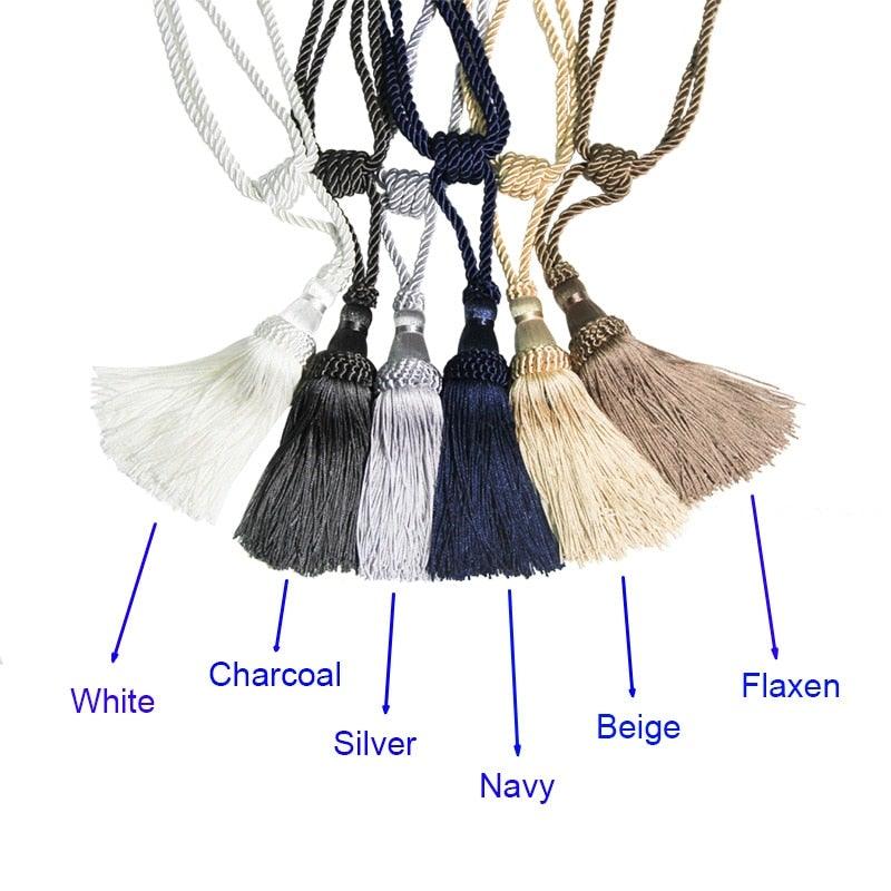 Polyester Tassel Curtain Tieback Handmade Hanging Tassels Fringe Curtains Holder Buckle Rope Decor Room Accessories European Style High-Grade Curtains Tieback Rope Tassel Holdbacks