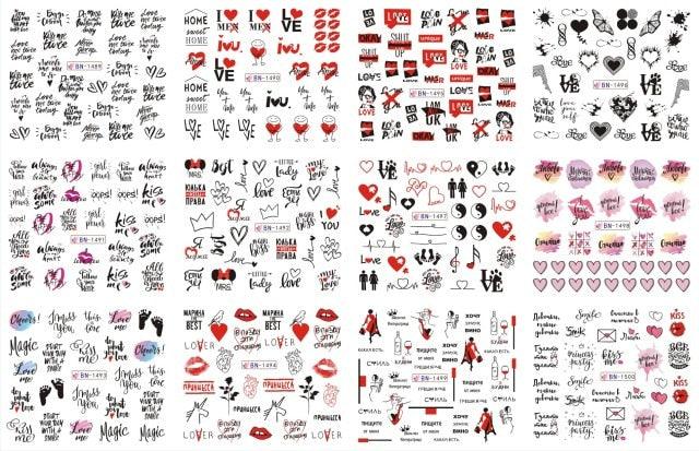 Pop Art Nail Stickers Sexy Girl Designs Comics Water Transfer Decals Manicure Lips Nail Art Decorations Slider Nail Art Stickers Decals Nail Art Supplies Valentines Day 3D Self-Adhesive Nail Decorations Accessories Women Girls Manicure Decorations