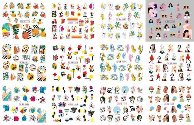 Pop Art Nail Stickers Sexy Girl Designs Comics Water Transfer Decals Manicure Lips Nail Art Decorations Slider Nail Art Stickers Decals Nail Art Supplies Valentines Day 3D Self-Adhesive Nail Decorations Accessories Women Girls Manicure Decorations