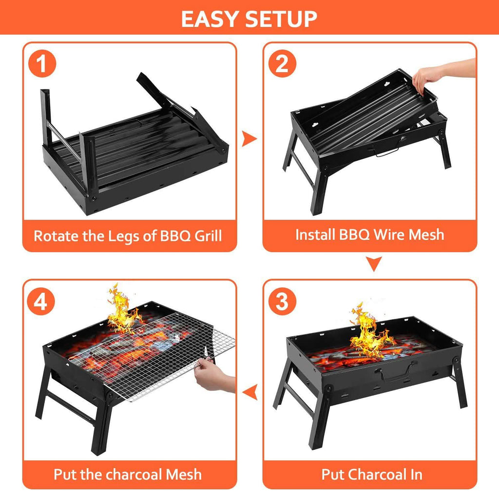 Portable Barbecue Grill Foldable Charcoal