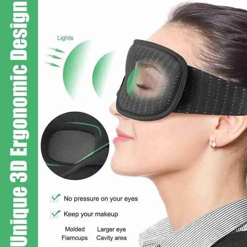 Portable Black Block Light Eye Soft Comfortable Eye Cover For Travel/Light Sleepers/Meditation Elastic Silk Sleep Eye Mask Adjustable Eye Patch