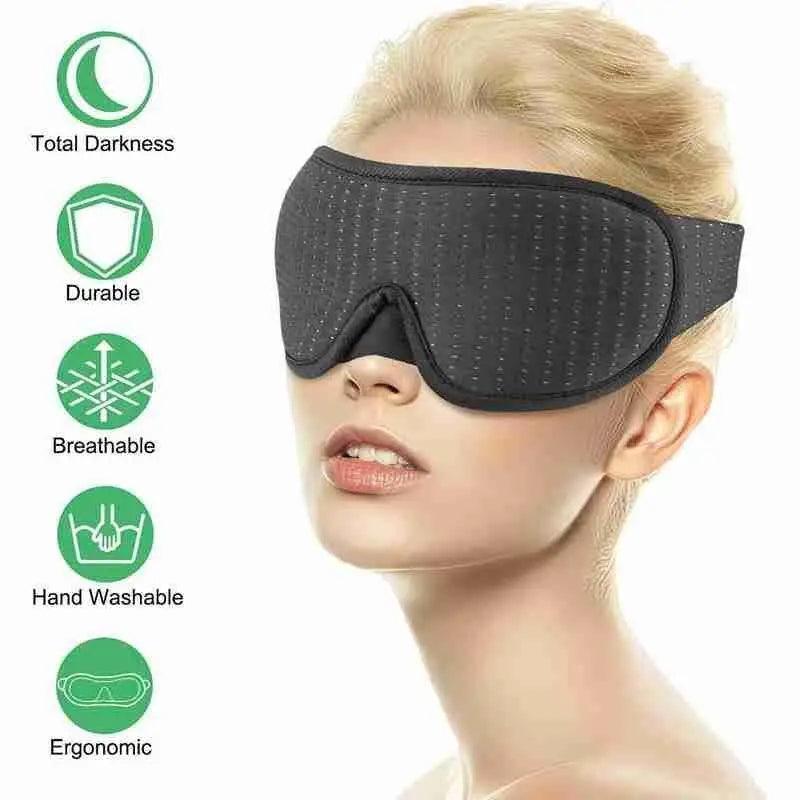 Portable Black Block Light Eye Soft Comfortable Eye Cover For Travel/Light Sleepers/Meditation Elastic Silk Sleep Eye Mask Adjustable Eye Patch