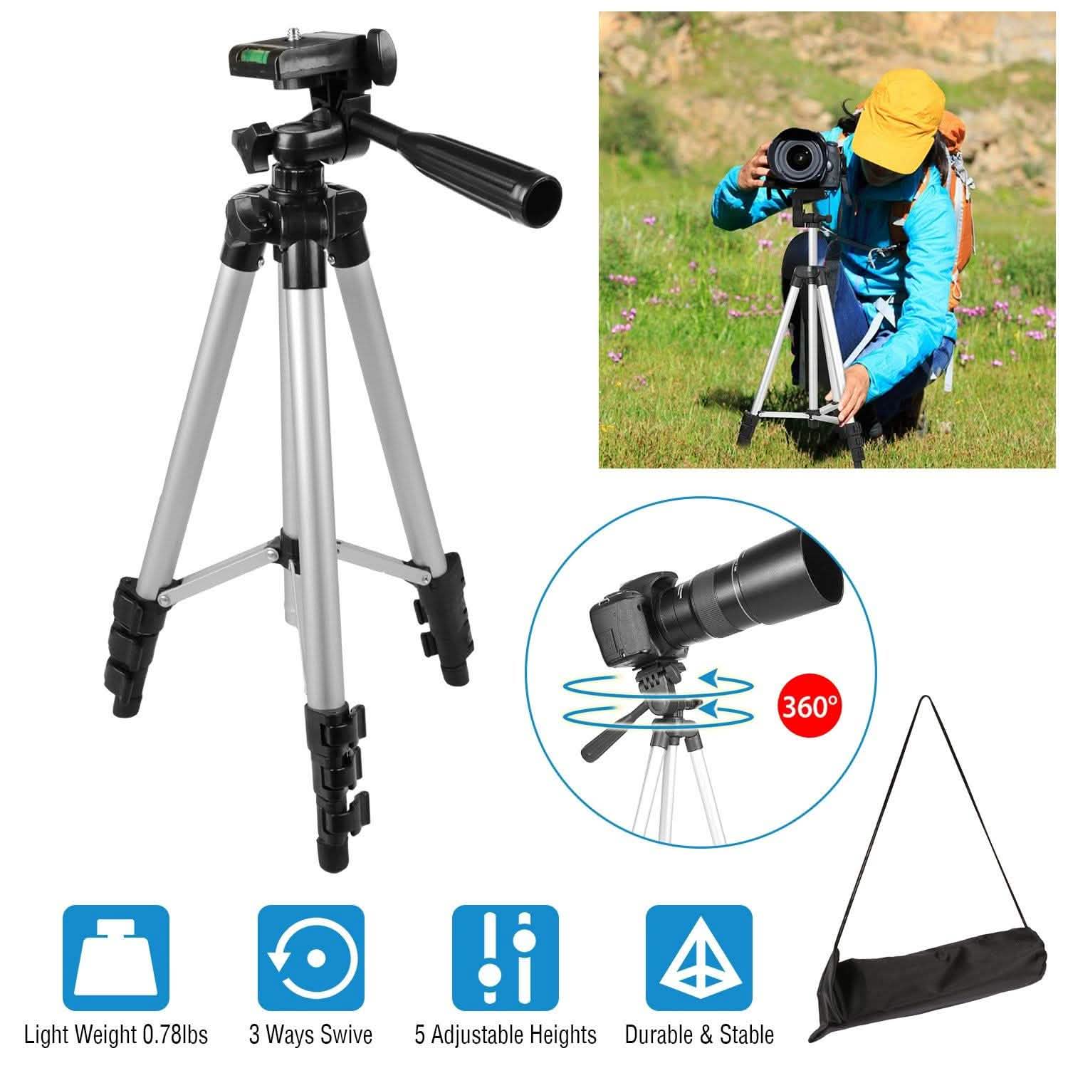 Portable Camera Tripod 45" Adjustable Camera Stand
