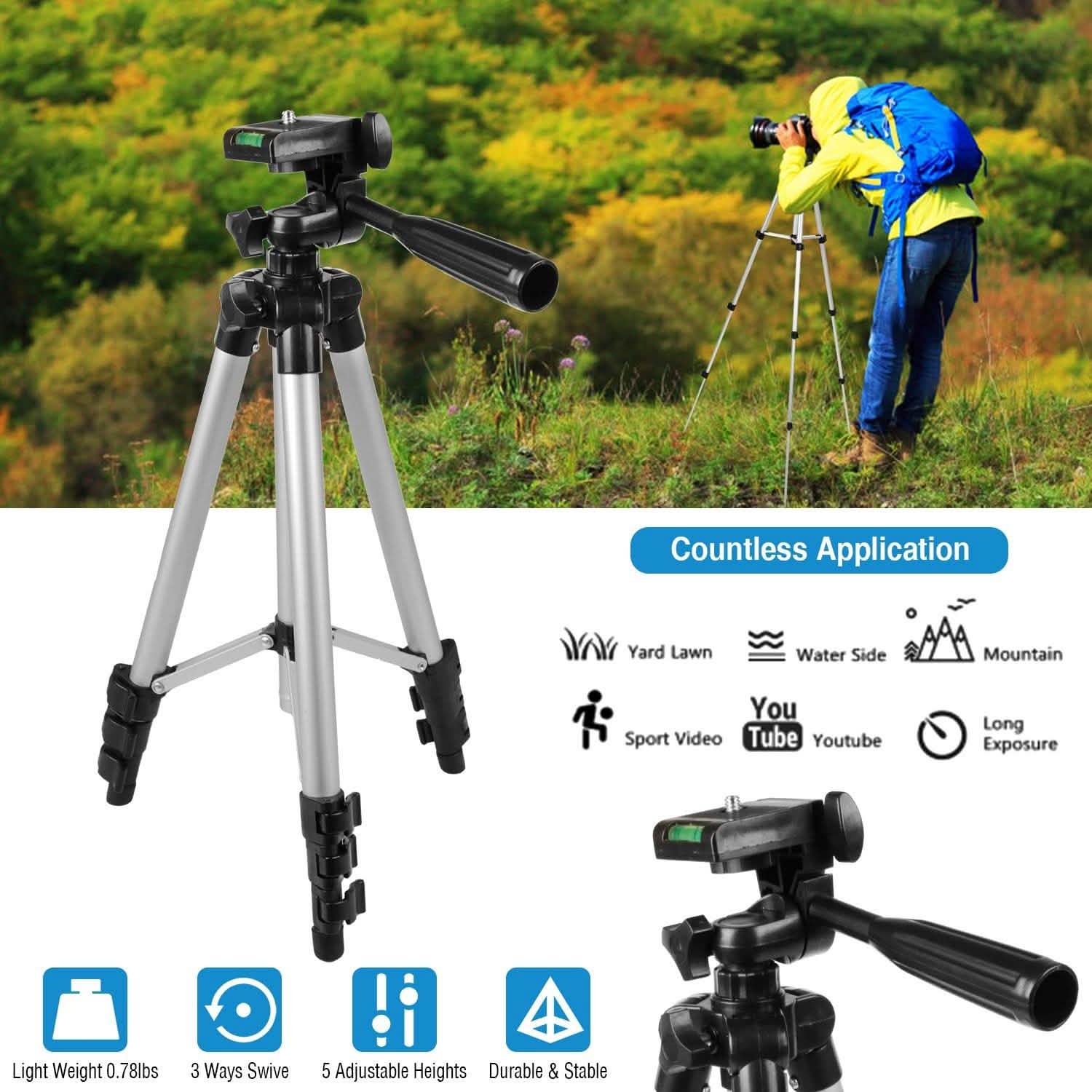 Portable Camera Tripod 45" Adjustable Camera Stand