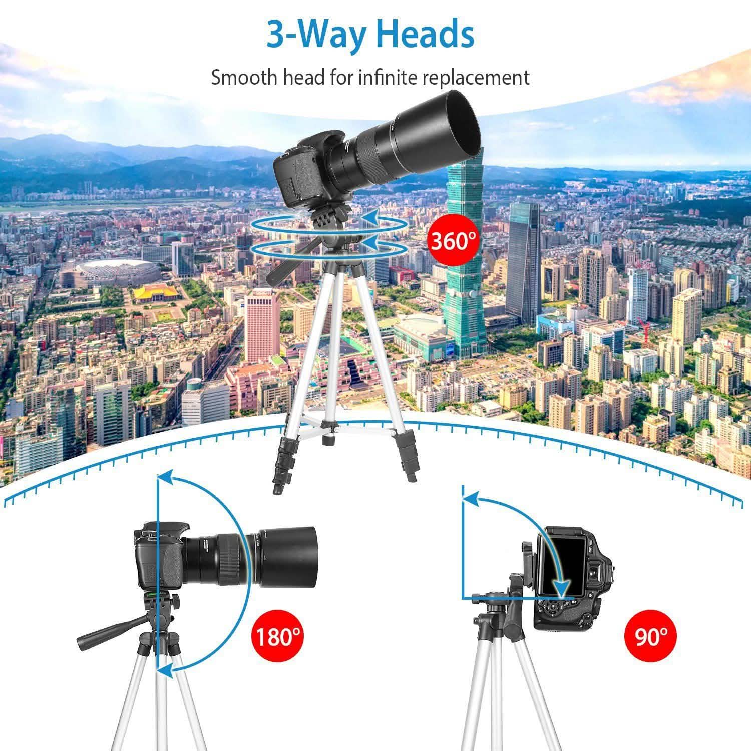 Portable Camera Tripod 45" Adjustable Camera Stand