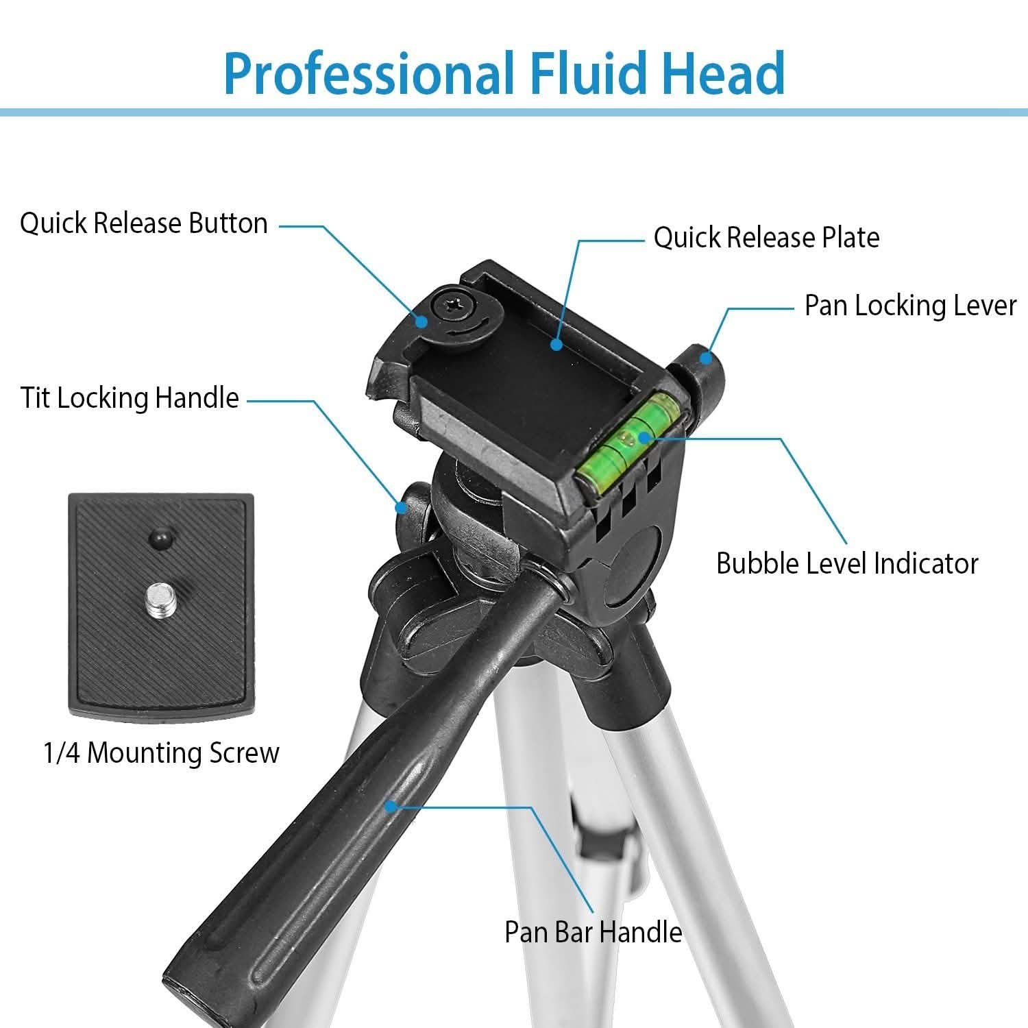 Portable Camera Tripod 45" Adjustable Camera Stand
