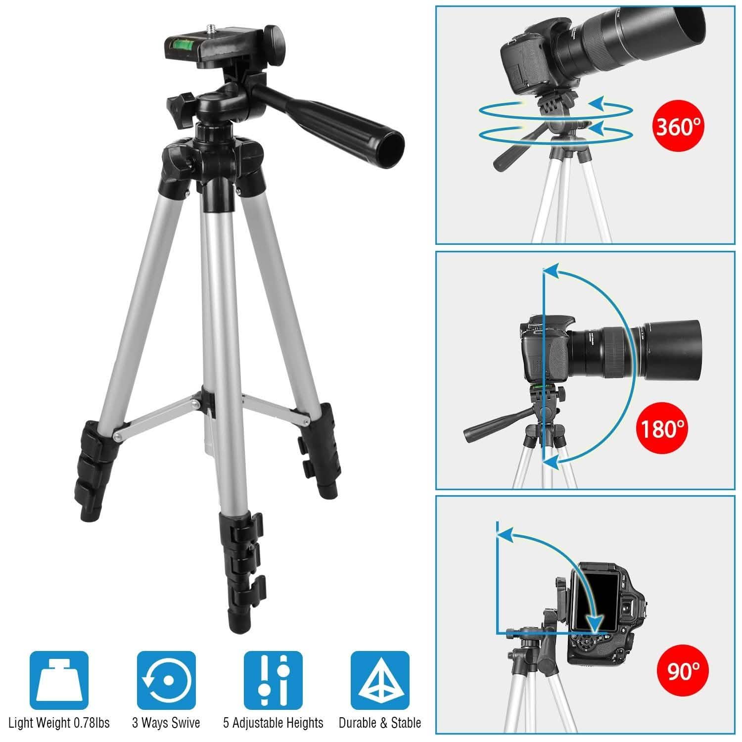 Portable Camera Tripod 45" Adjustable Camera Stand